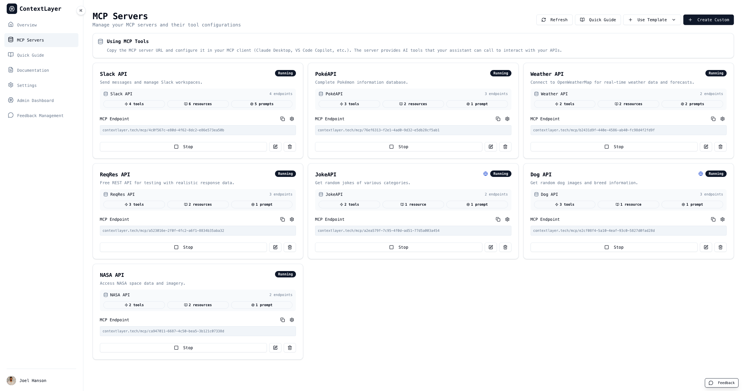 MCP Servers Dashboard