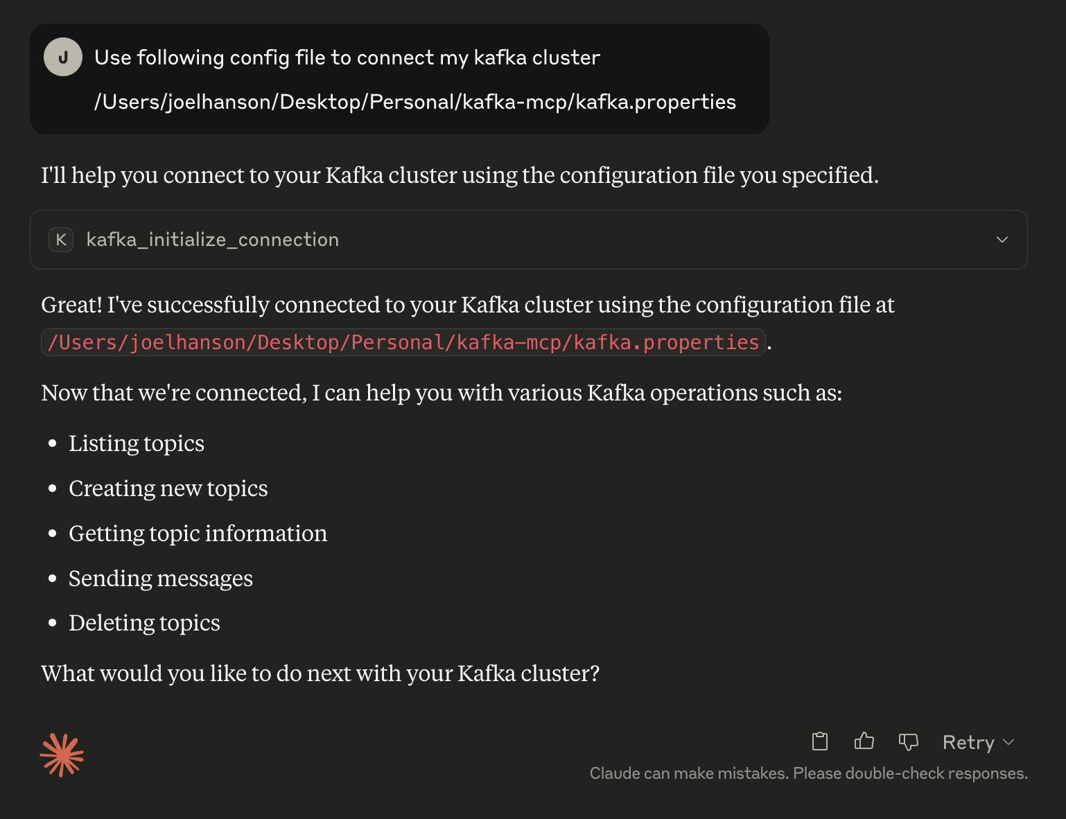 Connecting to kafka cluster