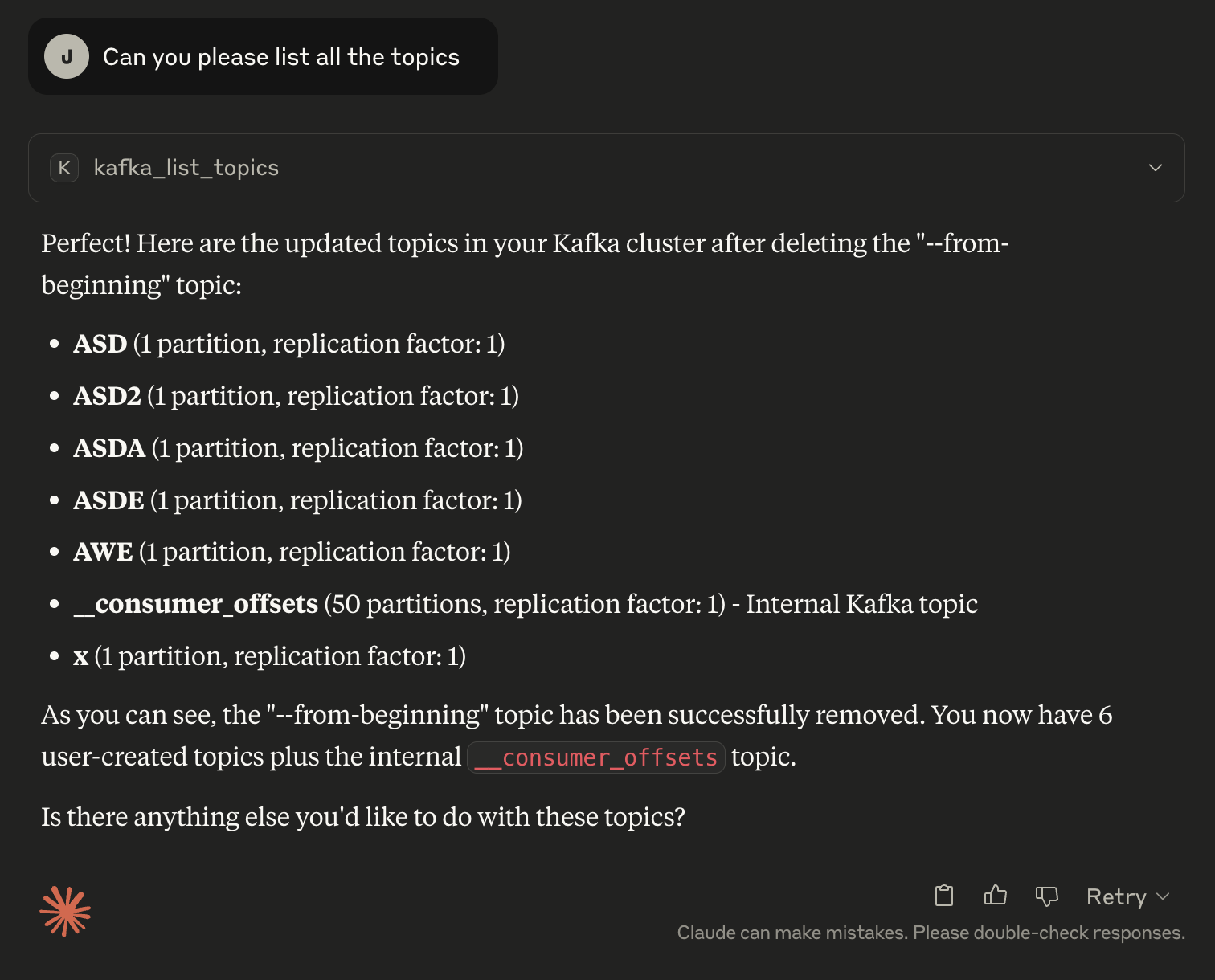 Listing topics